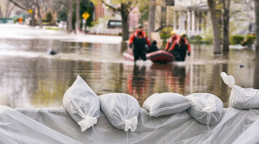 Flooding and sandbags