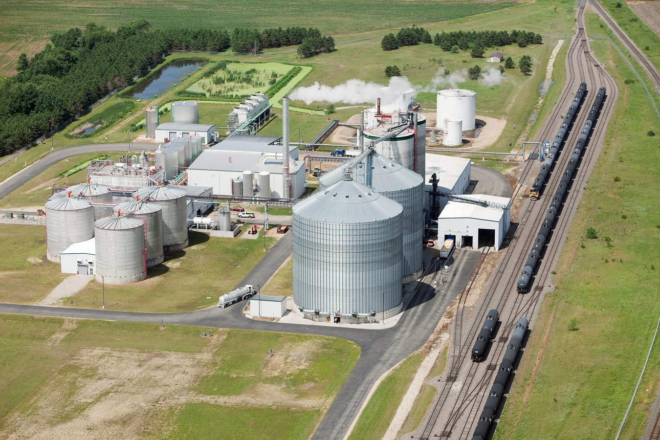 Aerial view of biofuel facility | iStock