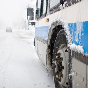 Bus in a blizzard (iStock)