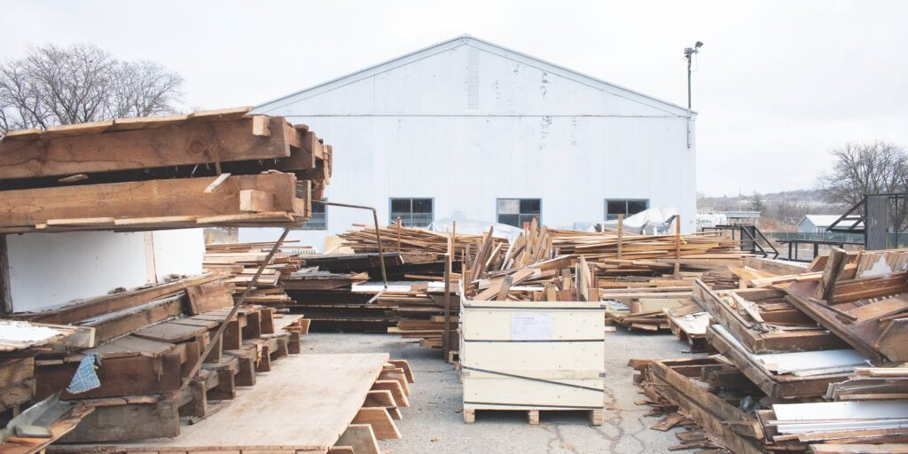 from the Catherine Commons Deconstruction Project in Collegetown, Ithaca, NY. (Photo by Joe McGranahan / Circular Construction Lab, 2022)