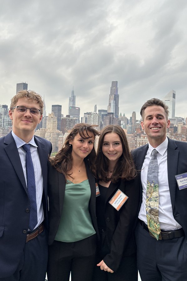 Four Cornell students at 2025 Climate Week NYC event