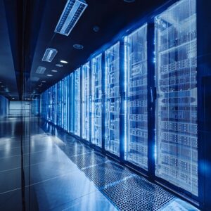 High-tech data center with server racks (iStock)