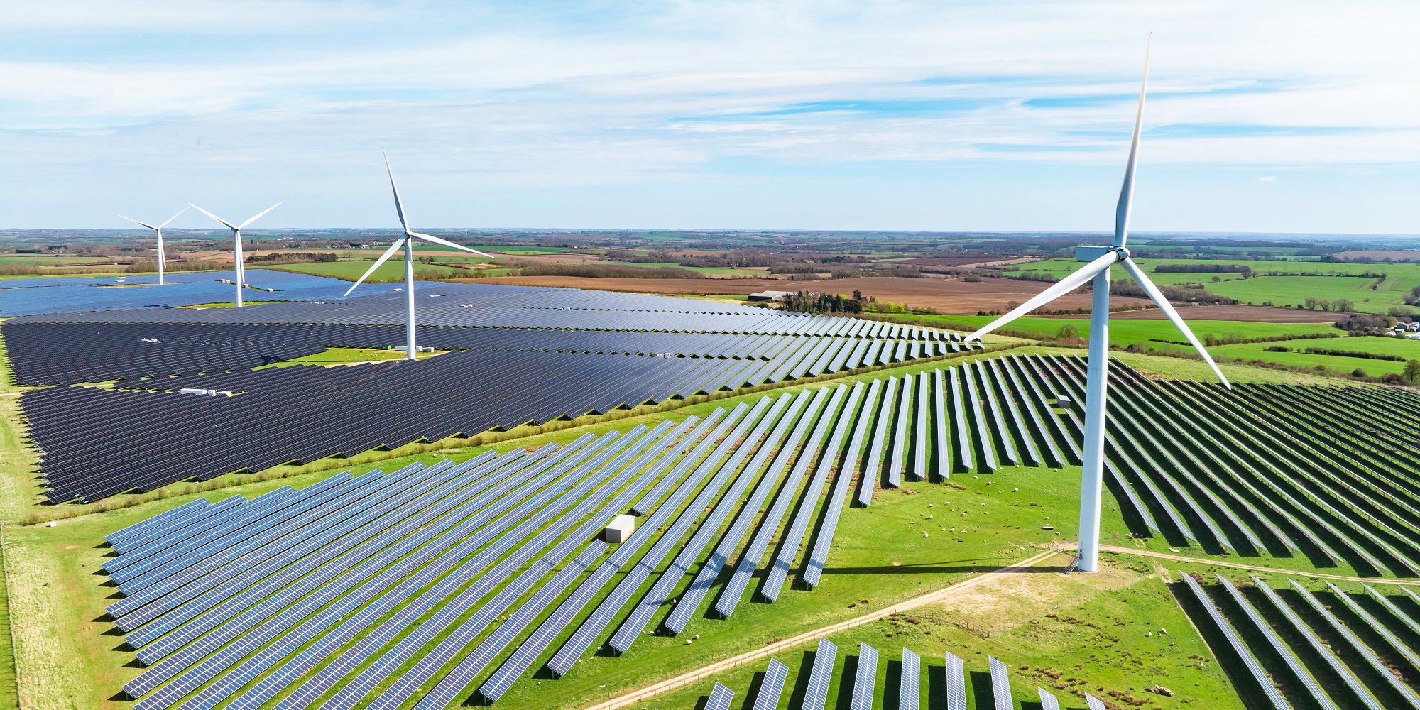 Wind turbines and solar panels (iStock)