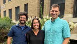 Steve Grodsky, Angela Fuller and Chris Sullivan (L-R), leaders of the NY cooperative fish and wildlife unit at Cornell. Photo credit: Haley Turner.