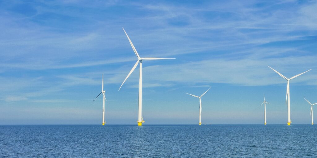 Wind turbines in the ocean